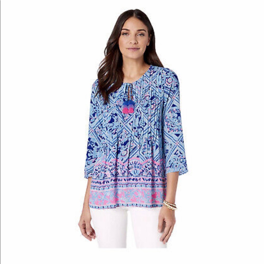 Lilly Pulitzer Marilina Tunic (Zanzibar Blue) (NWT) (Size: XXS)